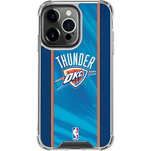 NBA Oklahoma City Thunder Blue Jersey iPhone 15 Pro Clear Case
